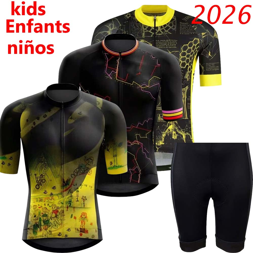 Cycling Gear Kids - Çocuklar Fransa Turu 2026 Bisiklet Forması