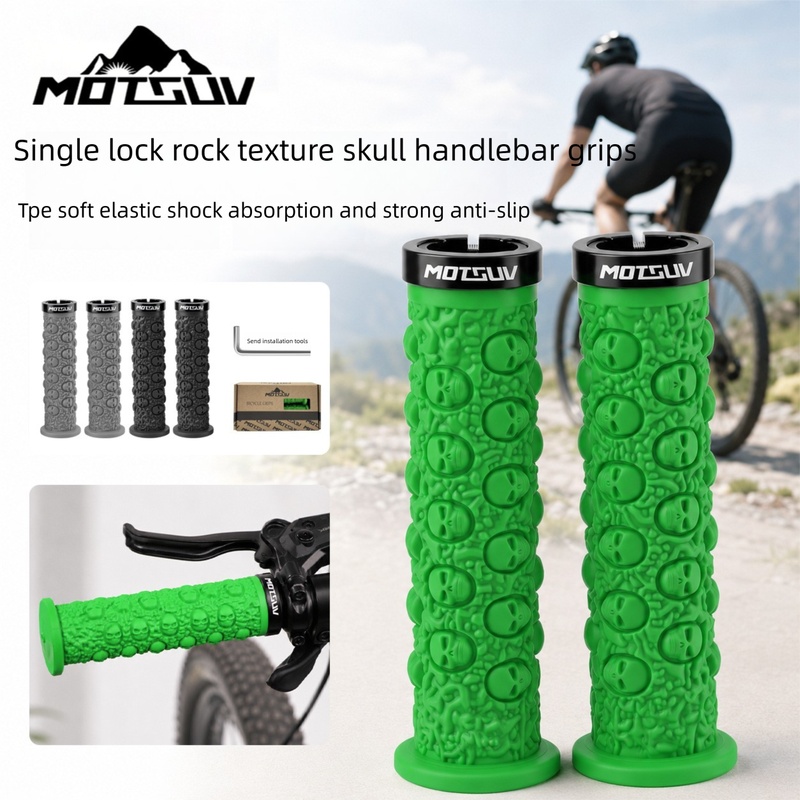 Cycling Gear And Accessories - Bisiklet Gidon Tutacakları, Kafatası Desenli Kilitlenebilir
