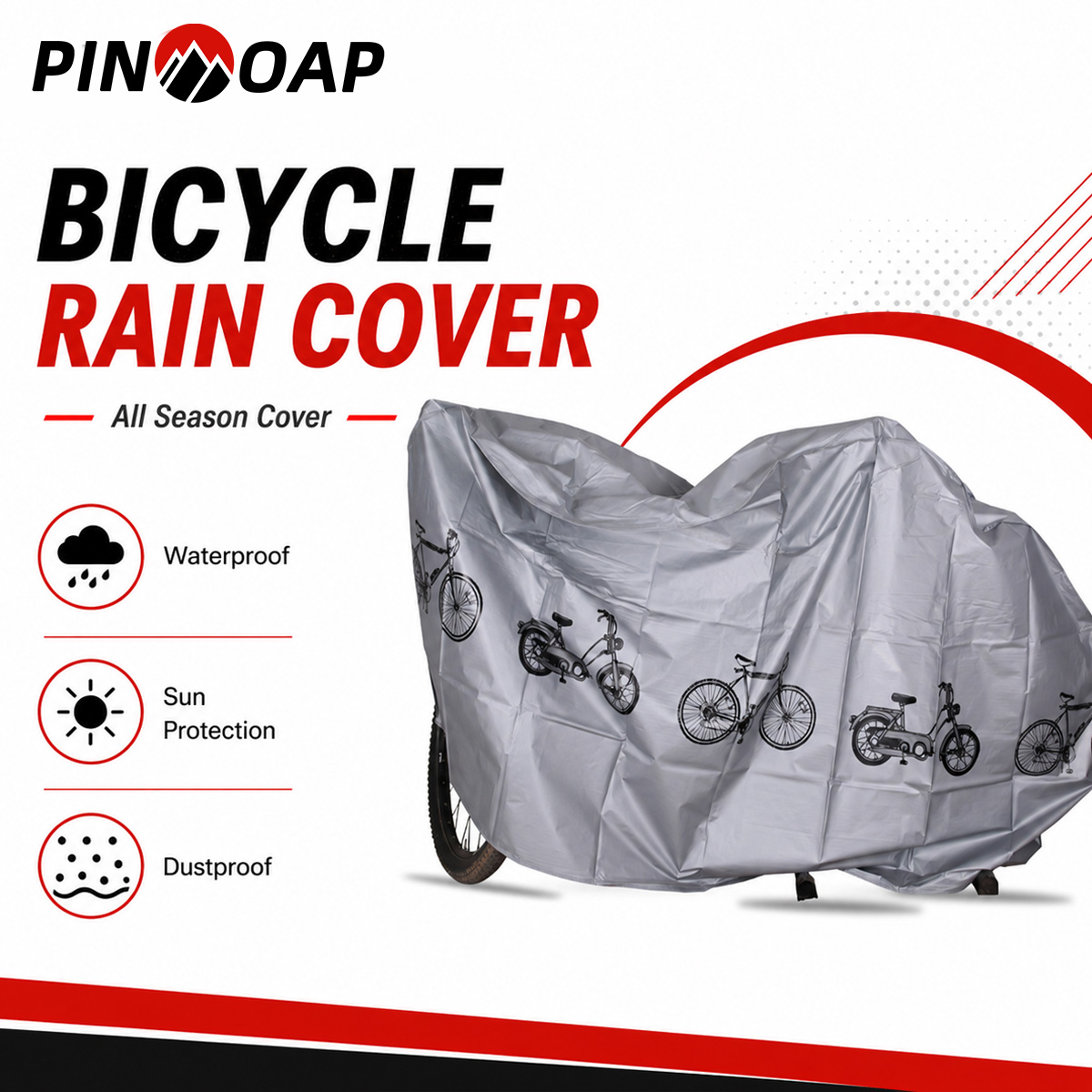 Cycling Gear Organizer - PINMOAP Evrensel Bisiklet Yağmur Örtüsü Su