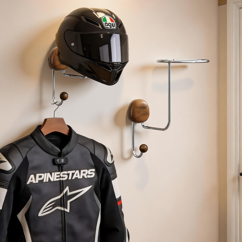 Cycling Gear Holder - Duvara Monte Kask Saklama Rafı Deliksiz