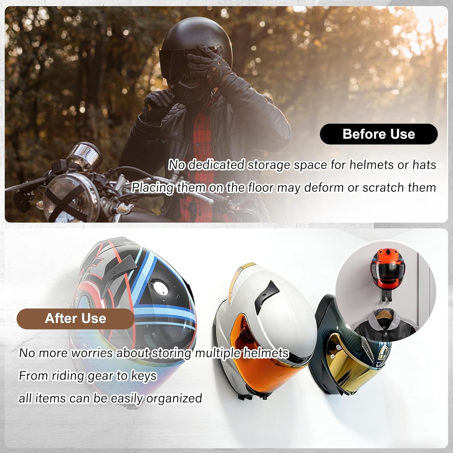 Motosiklet Kaskı Askısı Duvar  - Cycling Gear Wall Hanger incelemesi ve fiyatı